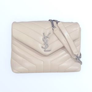 Saint Laurent Lou Lou Small White Quilted leather handbag